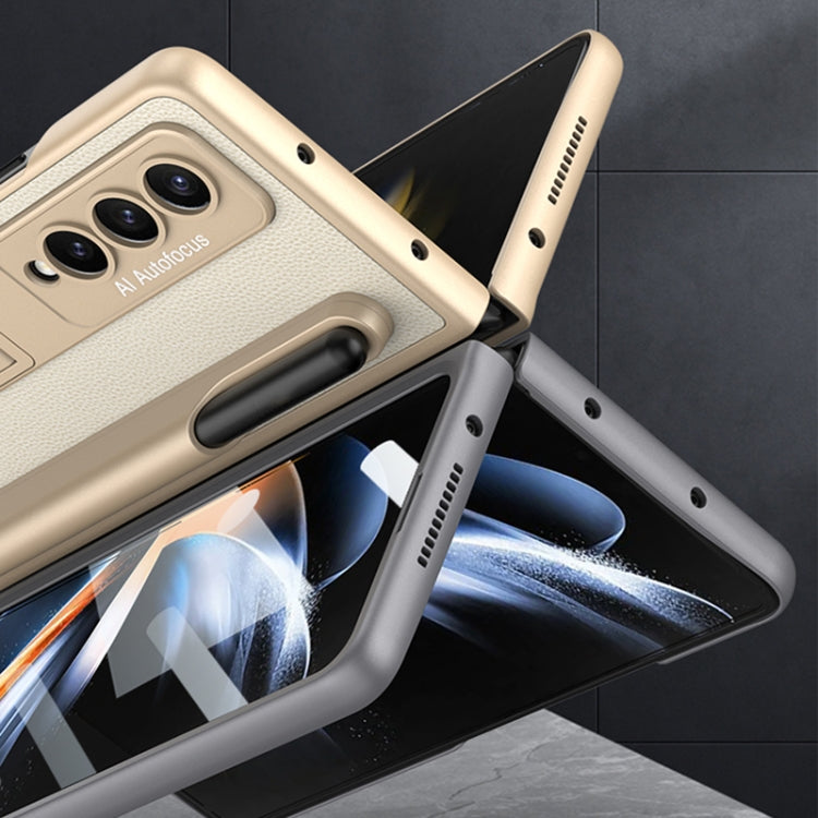 For Samsung Galaxy Z Fold4 GKK Ultra-thin Shockproof Leather Protective Case with Holder & Pen Slots(Cross Texture) - free shipping - PMC TechLife - Order now!