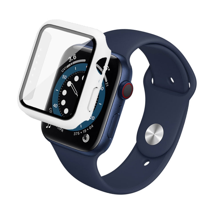 For Apple Watch SE 2023 40 mm / SE 2022 40mm imak PC Frame Case with Tempered Glass Film(White) - Watch Cases by imak | Online Shopping South Africa | PMC TechLife | Buy Now Pay Later Mobicred
