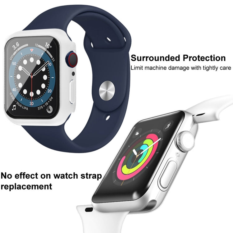 For Apple Watch SE 2023 44 mm / SE 2022 44mm imak PC Frame Case with Tempered Glass Film(White) - Watch Cases by imak | Online Shopping South Africa | PMC TechLife | Buy Now Pay Later Mobicred