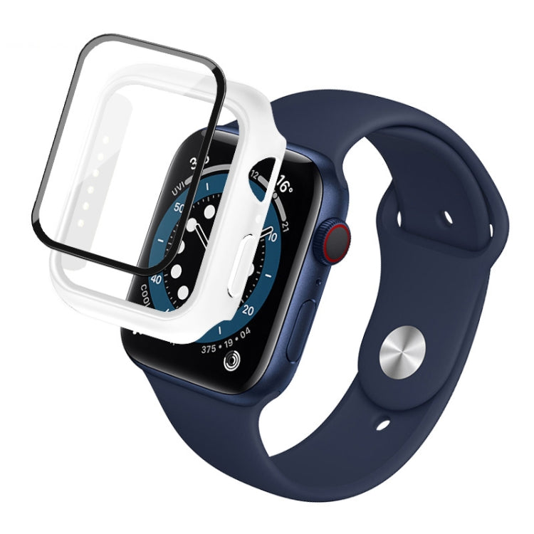 For Apple Watch Series 9 / 8 45mm imak PC Frame Case with Tempered Glass Film(White) - Watch Cases by imak | Online Shopping South Africa | PMC TechLife | Buy Now Pay Later Mobicred