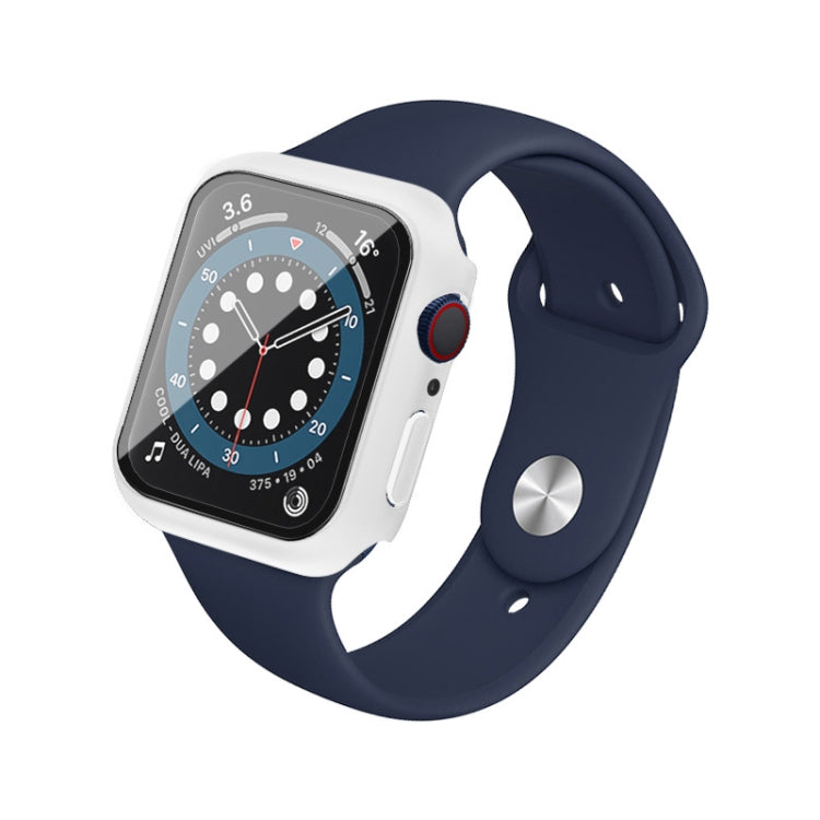 For Apple Watch Series 9 / 8 45mm imak PC Frame Case with Tempered Glass Film(White) - Watch Cases by imak | Online Shopping South Africa | PMC TechLife | Buy Now Pay Later Mobicred