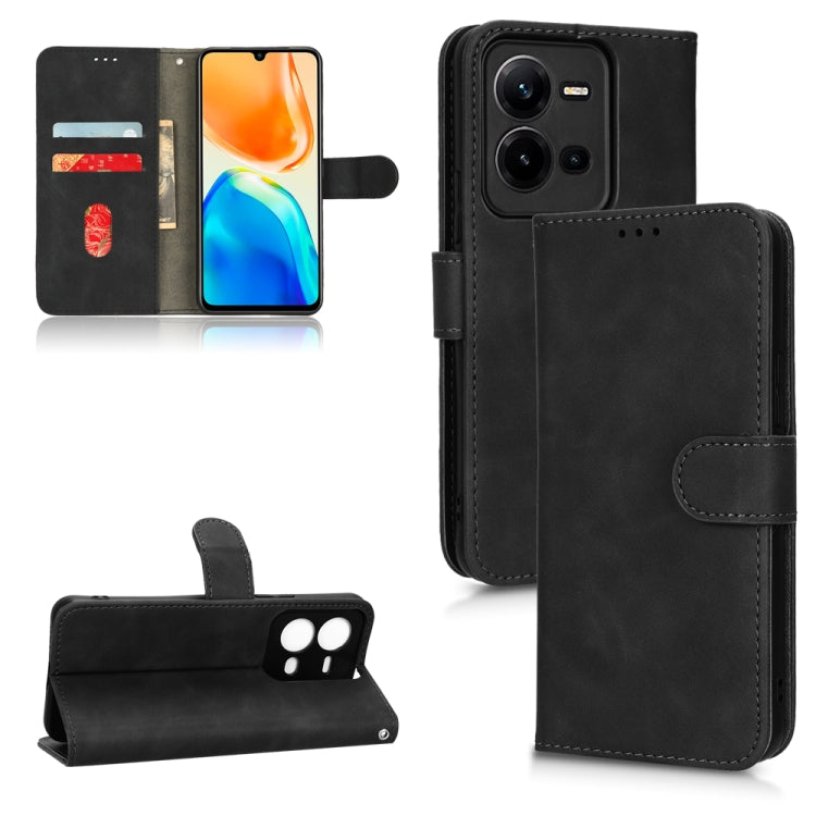 For vivo V25 5G / V25e / X80 Lite Skin Feel Magnetic Flip Leather Phone Case(Black) - free shipping - PMC TechLife - Order now!