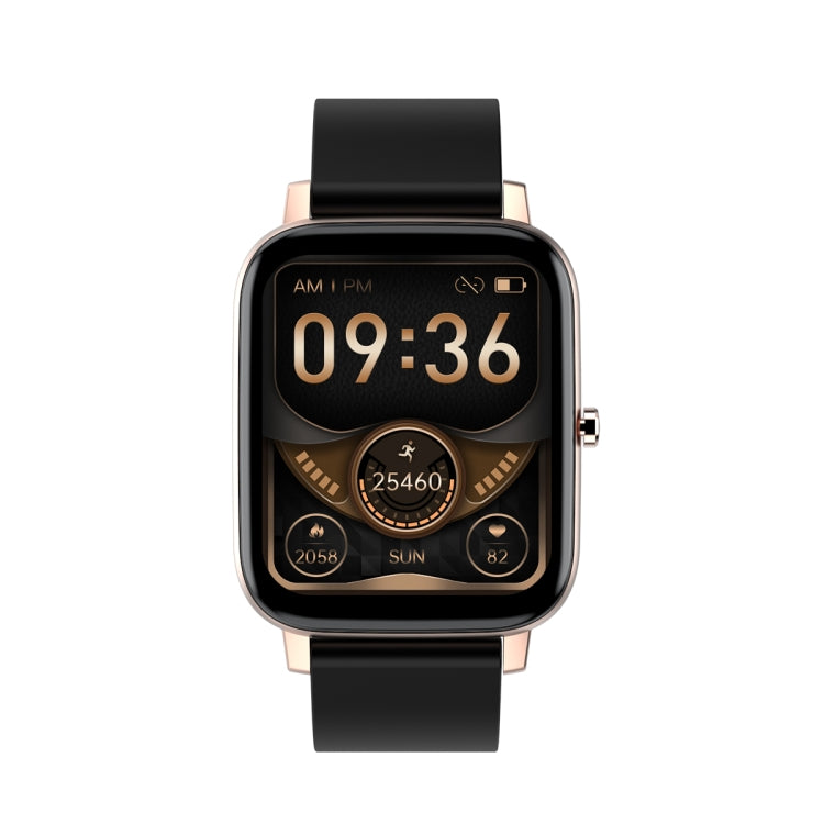Ochstin 5H80 1.69 inch Square Screen Silicone Strap Heart Rate Blood Oxygen Monitoring Bluetooth Smart Watch(Black+Gold) - free shipping - PMC TechLife - Order now!