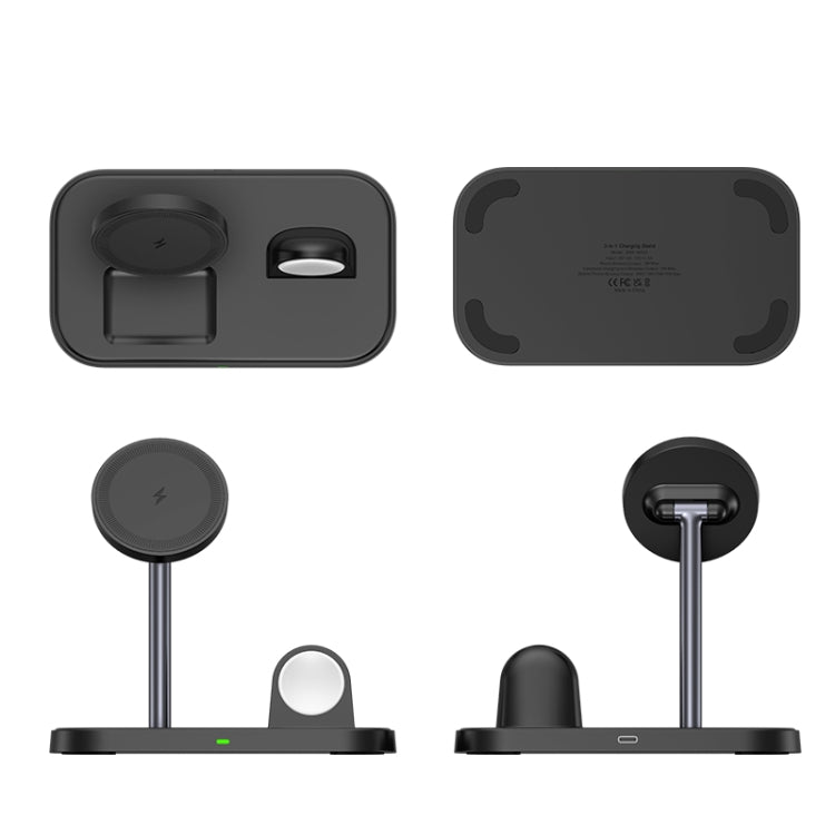WA22 3 in 1 Magnetic Wireless Charger Phone Holder for iPhone 12 / 13 / 14 Series Phones & AirPods(White) - Wireless Charger by PMC TechLife | Online Shopping South Africa | PMC TechLife