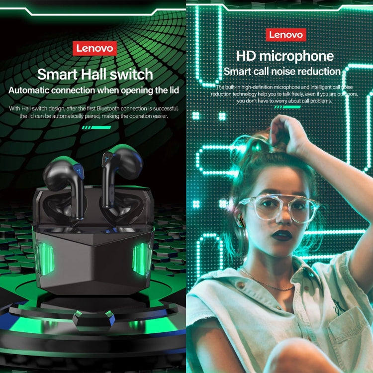 Lenovo GM5 TWS Bluetooth Wireless Sports Waterproof Noise Reduction Gaming Earphone with Mic(White) - TWS Earphone by Lenovo | Online Shopping South Africa | PMC TechLife | Buy Now Pay Later Mobicred