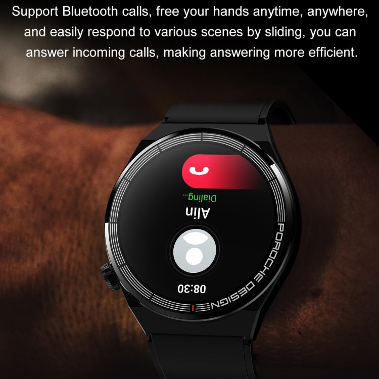 Ochstin 5HK46P 1.36 inch Round Screen Silicone Strap Smart Watch with Bluetooth Call Function(Black+Black) - free shipping - PMC TechLife - Order now!