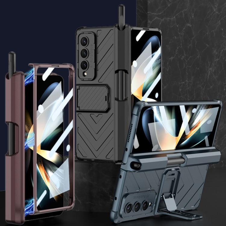For Samsung Galaxy Z Fold4 GKK Integrated Magnetic Folding Armor Shell with Push Pen Case(Black) - free shipping - PMC TechLife - Order now!