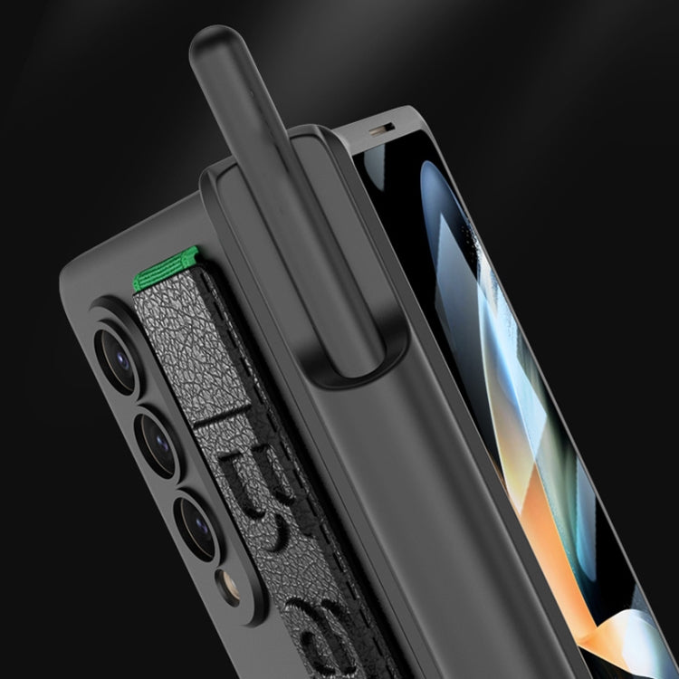 For Samsung Galaxy Z Fold4 GKK Integrated Magnetic Folding Hinge Phone Case with Wrist Strap & Pen Holder(Green) - free shipping - PMC TechLife - Order now!