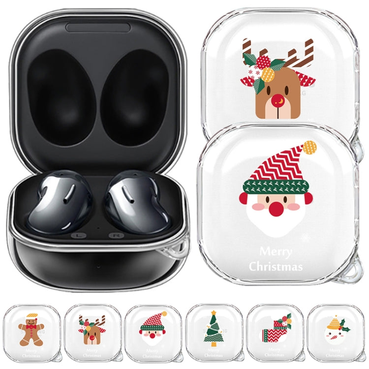For Samsung Galaxy Buds Live Christmas Transparent TPU Earphone Case(Christmas Socks) - Samsung Earphone Case by PMC TechLife | Online Shopping South Africa | PMC TechLife