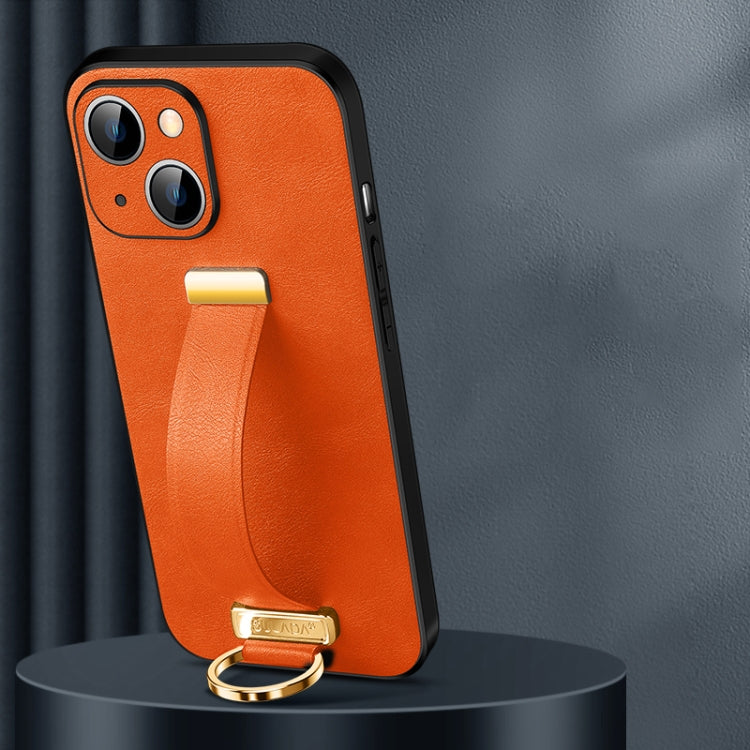 For iPhone 14 SULADA Cool Series PC + Leather Texture Skin Feel Phone Case(Orange) - iPhone 14 Cases by SULADA | Online Shopping South Africa | PMC TechLife | Buy Now Pay Later Mobicred