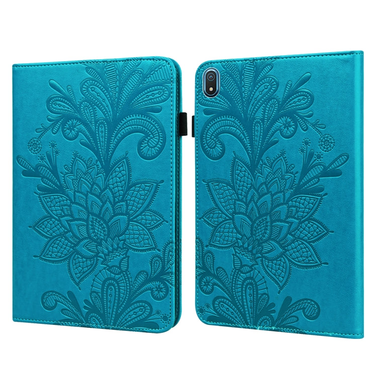 For Nokia T20 10.4 2021 Lace Flower Embossing Pattern Leather Tablet Case(Blue) - free shipping - PMC TechLife - Order now!