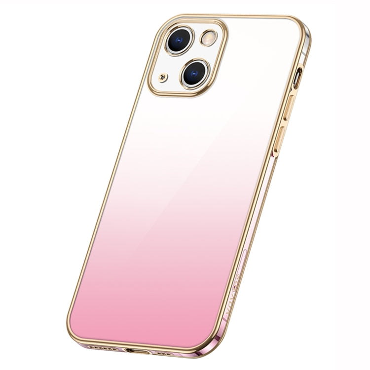 For iPhone 14 Plus SULADA Iridescence Series Plating Transparent Gradient Phone Case(Pink) - iPhone 14 Plus Cases by SULADA | Online Shopping South Africa | PMC TechLife | Buy Now Pay Later Mobicred