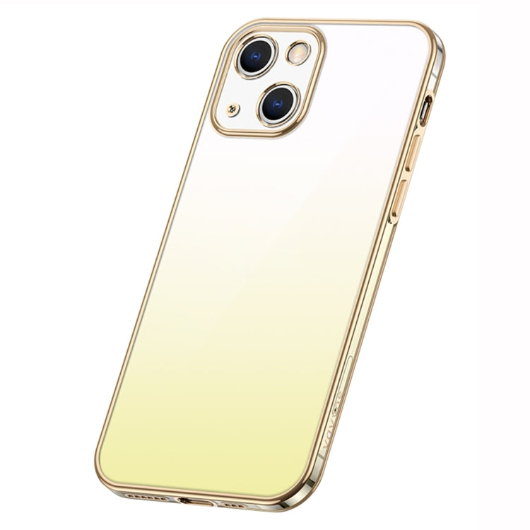 For iPhone 14 Plus SULADA Iridescence Series Plating Transparent Gradient Phone Case(Gold) - iPhone 14 Plus Cases by SULADA | Online Shopping South Africa | PMC TechLife | Buy Now Pay Later Mobicred