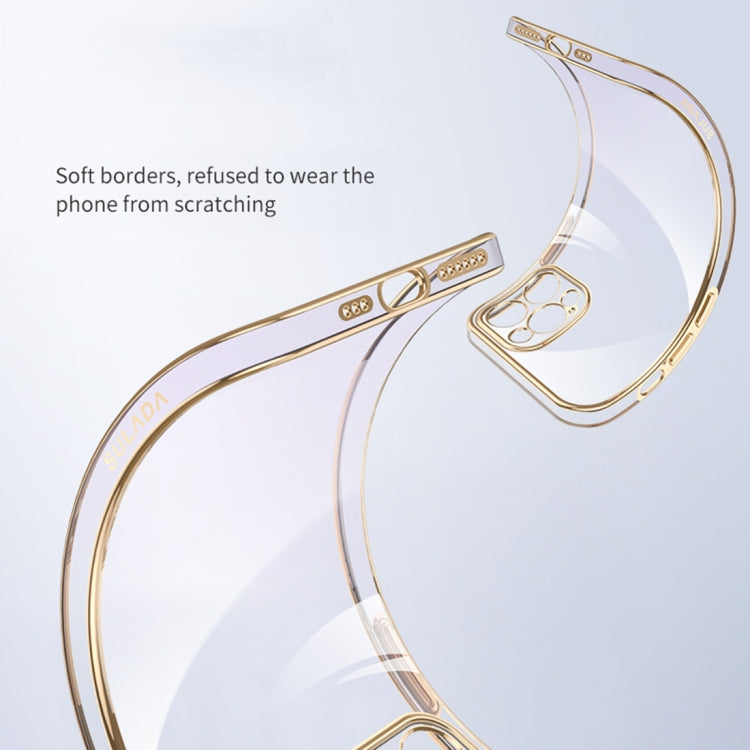 For iPhone 14 Plus SULADA Iridescence Series Plating Transparent Gradient Phone Case(Pink) - iPhone 14 Plus Cases by SULADA | Online Shopping South Africa | PMC TechLife | Buy Now Pay Later Mobicred