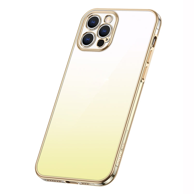 For iPhone 14 Pro Max SULADA Iridescence Series Plating Transparent Gradient Phone Case(Gold) - iPhone 14 Pro Max Cases by SULADA | Online Shopping South Africa | PMC TechLife | Buy Now Pay Later Mobicred