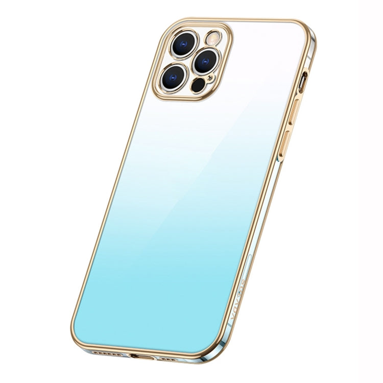 For iPhone 14 Pro Max SULADA Iridescence Series Plating Transparent Gradient Phone Case(Blue) - iPhone 14 Pro Max Cases by SULADA | Online Shopping South Africa | PMC TechLife | Buy Now Pay Later Mobicred