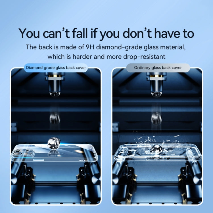 For iPhone 14 SULADA Crystal Steel Series TPU Transparent Phone Case(Blue) - iPhone 14 Cases by SULADA | Online Shopping South Africa | PMC TechLife