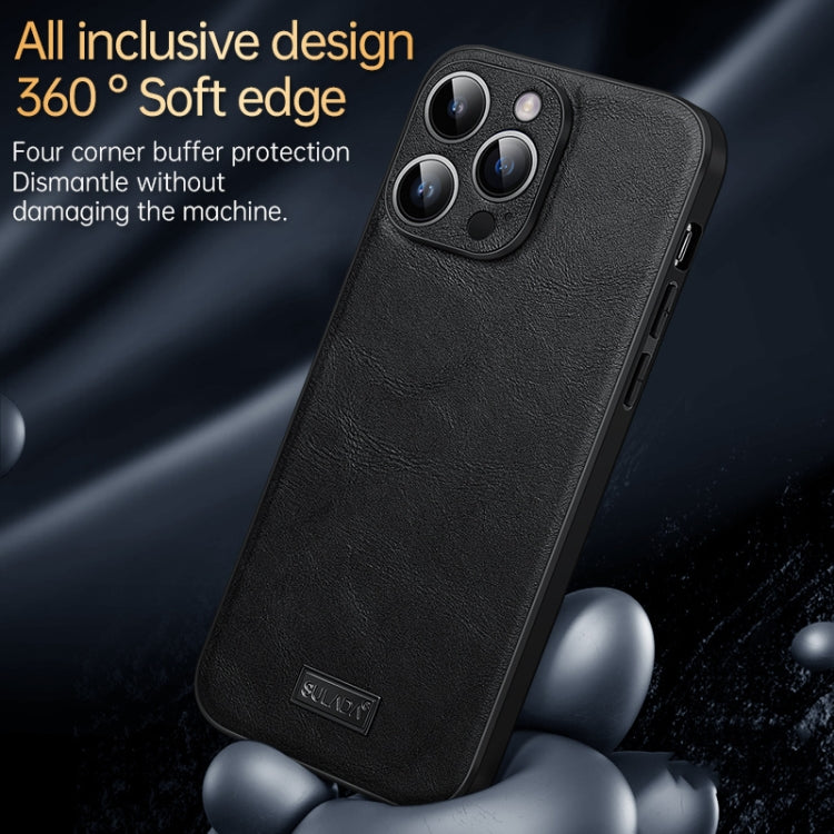 For iPhone 14 Plus SULADA Shockproof TPU + Handmade Leather Phone Case(Black) - iPhone 14 Plus Cases by SULADA | Online Shopping South Africa | PMC TechLife