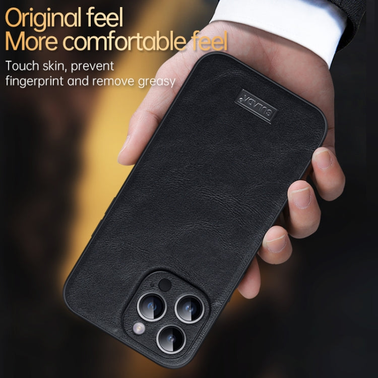 For iPhone 14 Pro SULADA Shockproof TPU + Handmade Leather Phone Case(Orange) - iPhone 14 Pro Cases by SULADA | Online Shopping South Africa | PMC TechLife