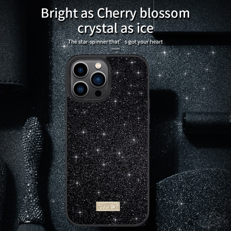 For iPhone 14 Pro Max SULADA PC+TPU Leather Glitter Phone Case(Black) - free shipping - PMC TechLife - Order now!