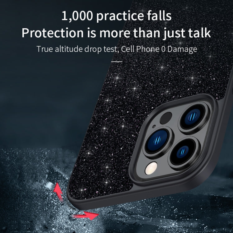 For iPhone 14 Pro Max SULADA PC+TPU Leather Glitter Phone Case(Black) - free shipping - PMC TechLife - Order now!