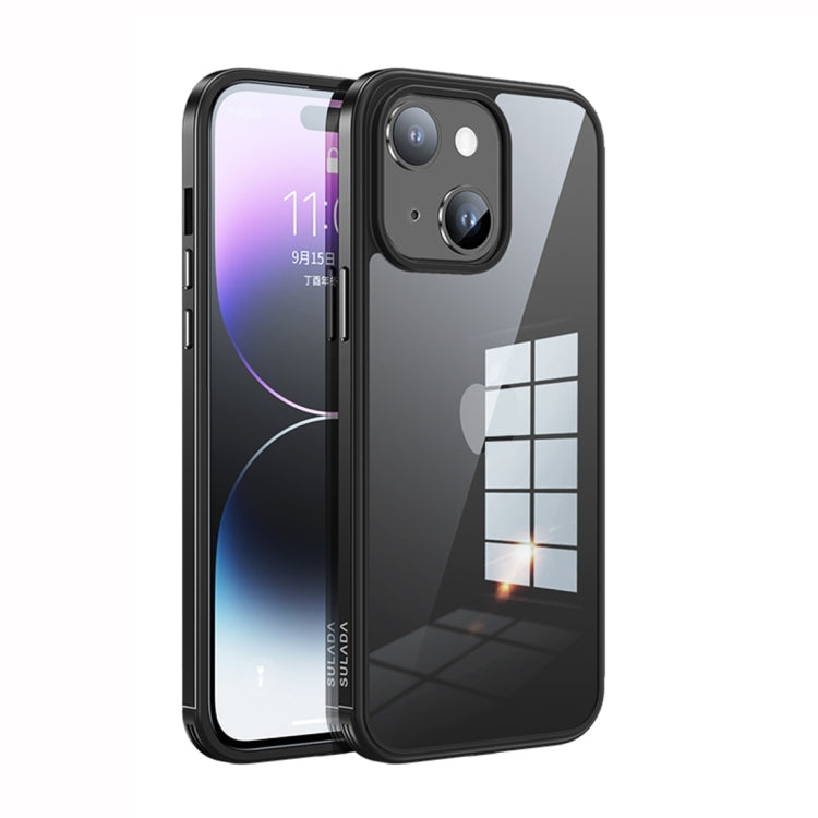 For iPhone 14 SULADA Metal Frame + Nano Glass + TPU Phone Case(Black) - free shipping - PMC TechLife - Order now!