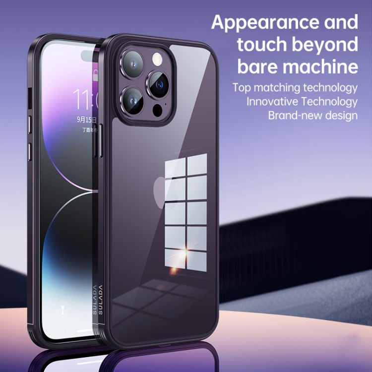 For iPhone 14 Plus SULADA Metal Frame + Nano Glass + TPU Phone Case(Black) - free shipping - PMC TechLife - Order now!