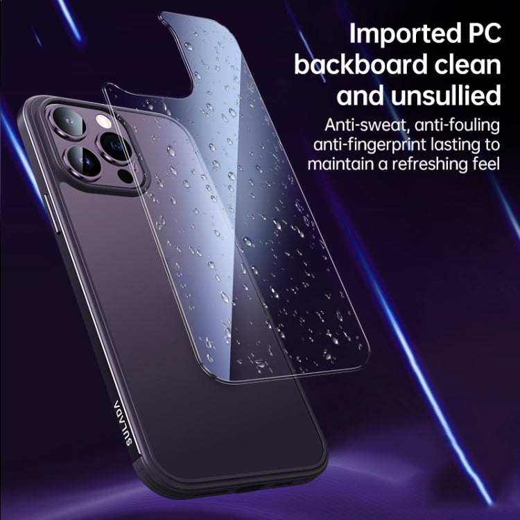 For iPhone 14 Pro Max SULADA Metal Frame + Nano Glass + TPU Phone Case(Dark Blue) - free shipping - PMC TechLife - Order now!