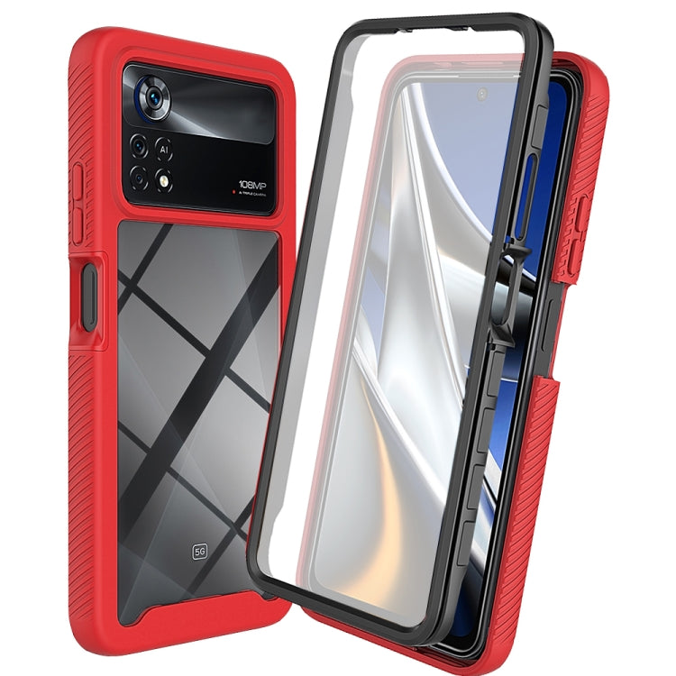 For Xiaomi Poco X4 Pro 5G Starry Sky Full Body Hybrid Shockproof Phone Case(Red) - free shipping - PMC TechLife - Order now!