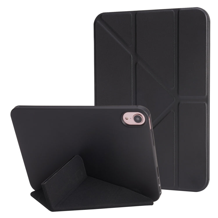 For iPad 2025 / 2022 Millet Texture PU + Silicone 3-folding Leather Tablet Case(Black) - iPad 2025 / 2022 Cases by PMC TechLife | Online Shopping South Africa | PMC TechLife | Buy Now Pay Later Mobicred