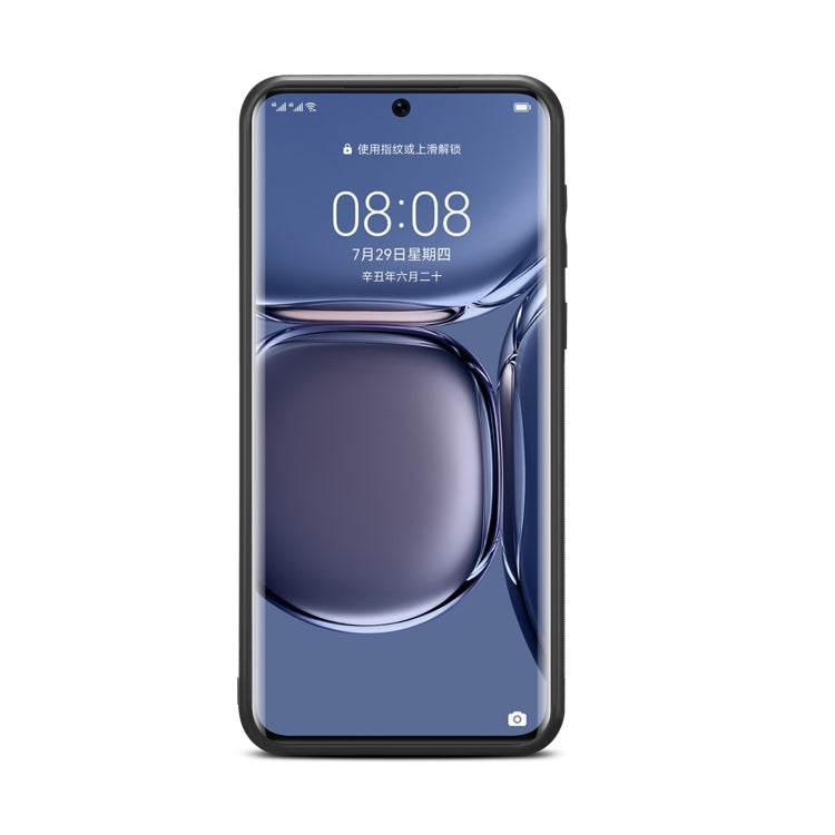 For Huawei P50 Pro Denior DV Elastic Card PU Back Cover Phone Case(Brown) - Huawei Cases by Denior | Online Shopping South Africa | PMC TechLife | Buy Now Pay Later Mobicred