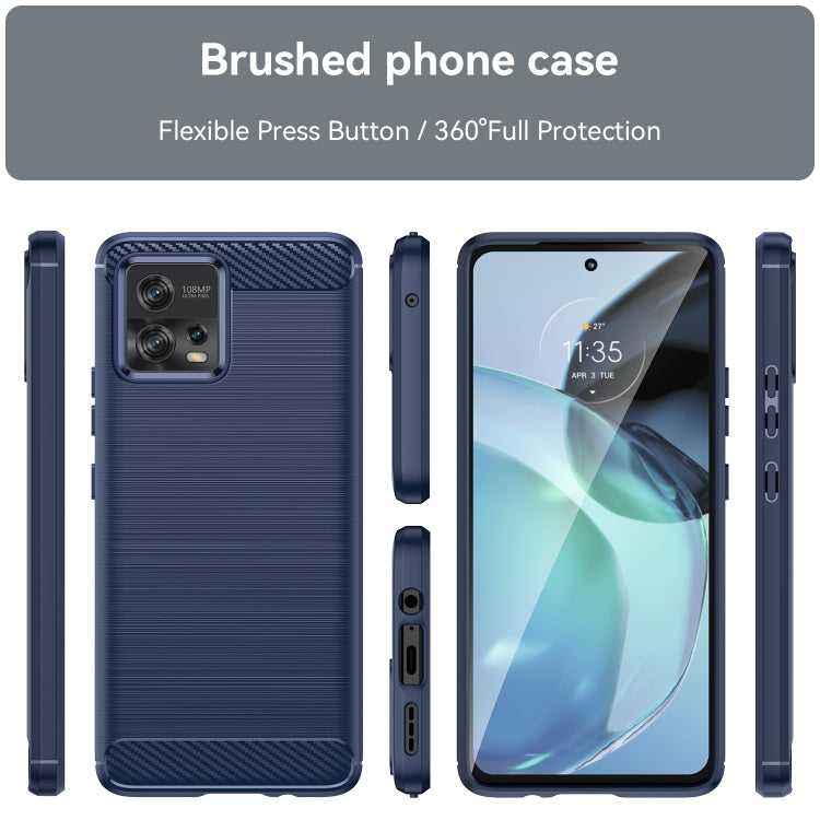 For Motorola Moto G72 5G Brushed Texture Carbon Fiber TPU Phone Case(Blue) - free shipping - PMC TechLife - Order now!