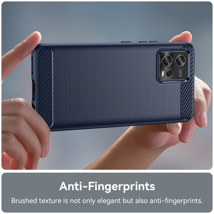 For Motorola Moto G72 5G Brushed Texture Carbon Fiber TPU Phone Case(Blue) - free shipping - PMC TechLife - Order now!
