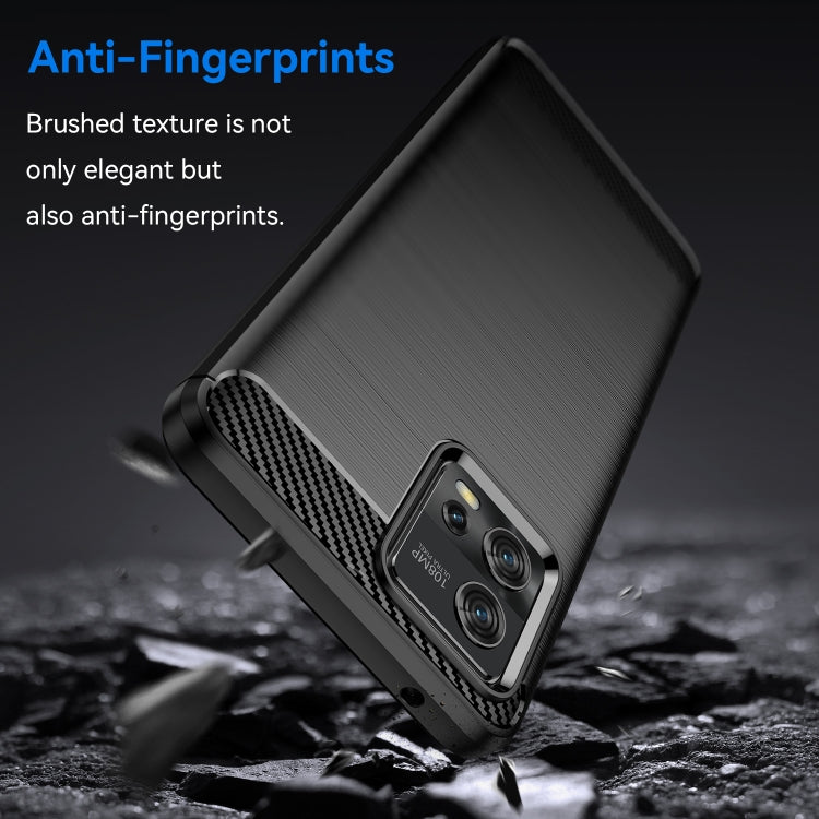 For Motorola Moto G72 5G Brushed Texture Carbon Fiber TPU Phone Case(Black) - Motorola Cases by PMC TechLife | Online Shopping South Africa | PMC TechLife