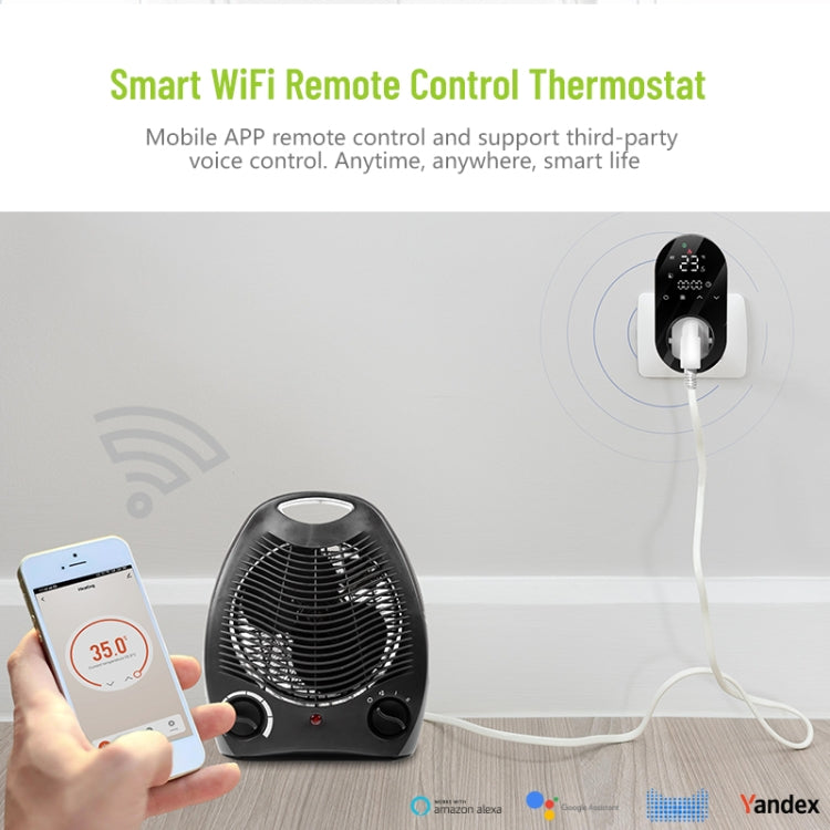 BHT12-EW Plug-in LED Thermostat With WiFi, EU Plug(Black) - Thermostat & Thermometer by PMC TechLife | Online Shopping South Africa | PMC TechLife | Buy Now Pay Later Mobicred