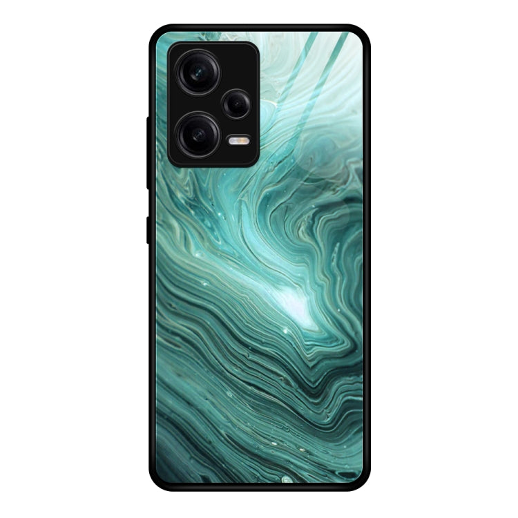 For Xiaomi Redmi Note 12 Pro 5G China Marble Pattern Glass Phone Case(Water Waves) - free shipping - PMC TechLife - Order now!
