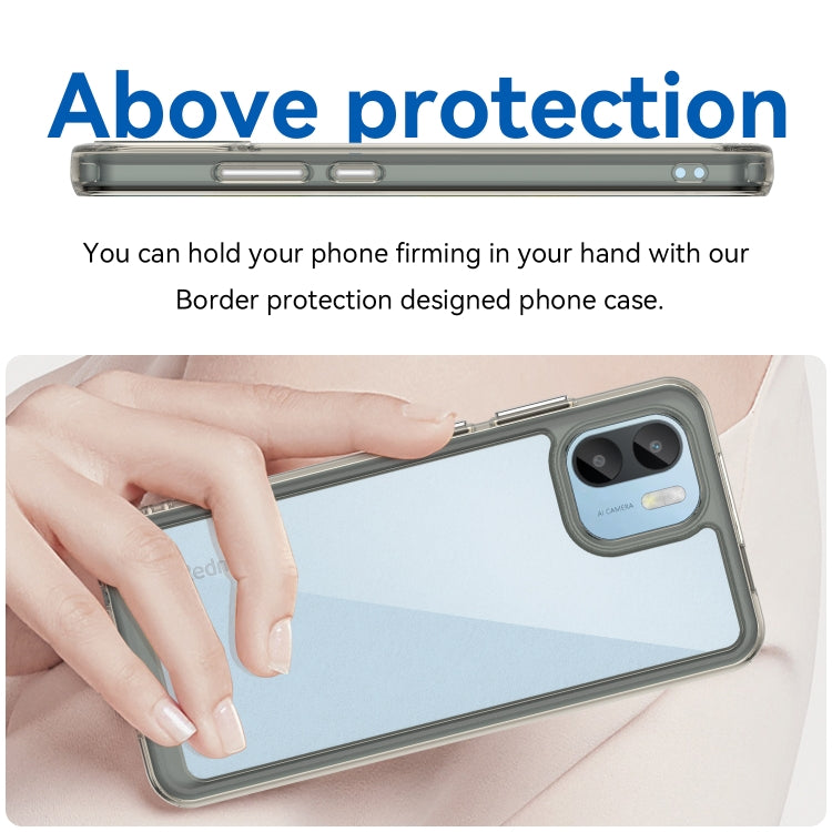 For Xiaomi Redmi A1 Colorful Series Acrylic + TPU Phone Case(Transparent Grey) - free shipping - PMC TechLife - Order now!
