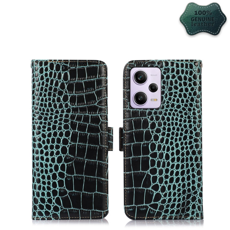 For Xiaomi Redmi Note 12 Pro 5G China Crocodile Top Layer Cowhide Leather Phone Case(Green) - Note 12 Pro Cases by PMC TechLife | Online Shopping South Africa | PMC TechLife