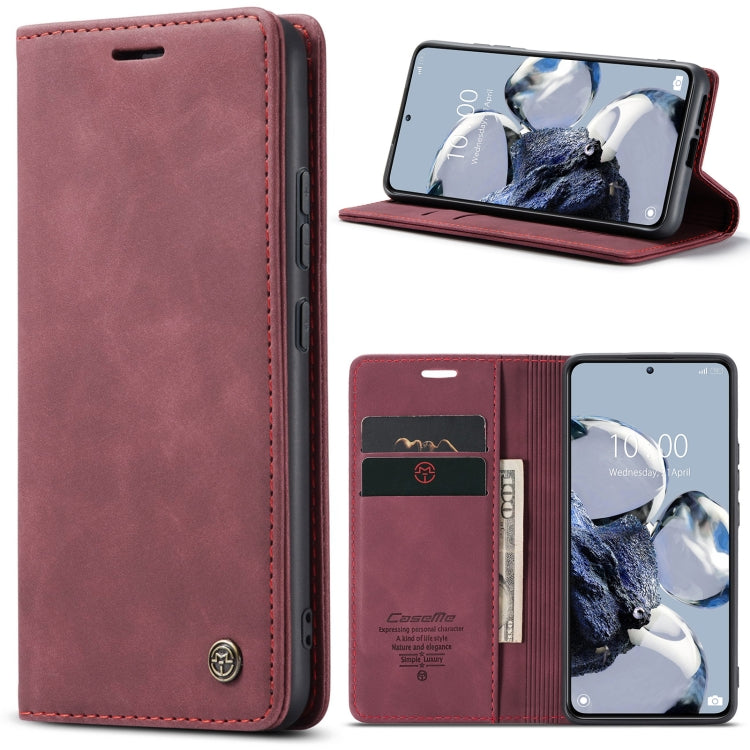 For Xiaomi 12T / 12T Pro CaseMe 013 Multifunctional Horizontal Flip Leather Phone Case(Wine Red) - free shipping - PMC TechLife - Order now!