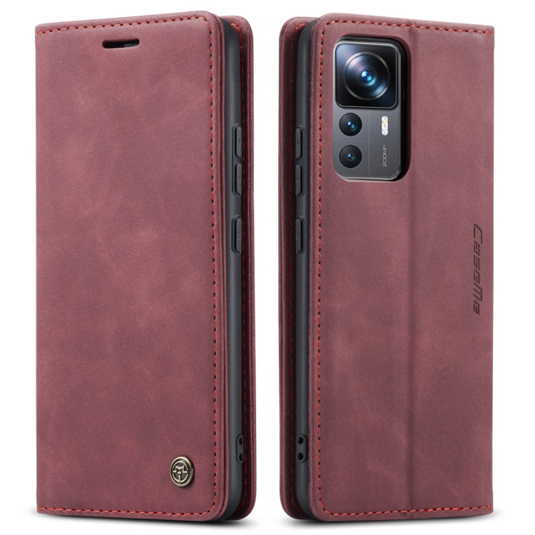 For Xiaomi 12T / 12T Pro CaseMe 013 Multifunctional Horizontal Flip Leather Phone Case(Wine Red) - free shipping - PMC TechLife - Order now!