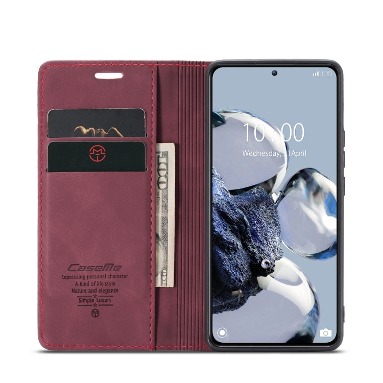 For Xiaomi 12T / 12T Pro CaseMe 013 Multifunctional Horizontal Flip Leather Phone Case(Wine Red) - free shipping - PMC TechLife - Order now!