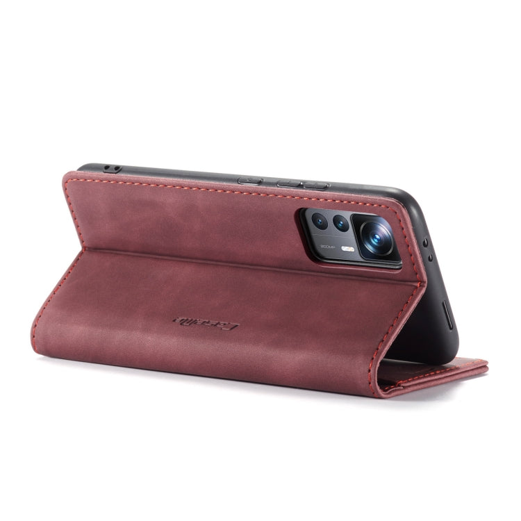 For Xiaomi 12T / 12T Pro CaseMe 013 Multifunctional Horizontal Flip Leather Phone Case(Wine Red) - free shipping - PMC TechLife - Order now!