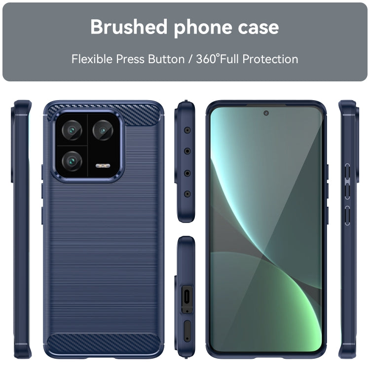 For Xiaomi 13 Pro Brushed Texture Carbon Fiber TPU Phone Case(Blue) - free shipping - PMC TechLife - Order now!