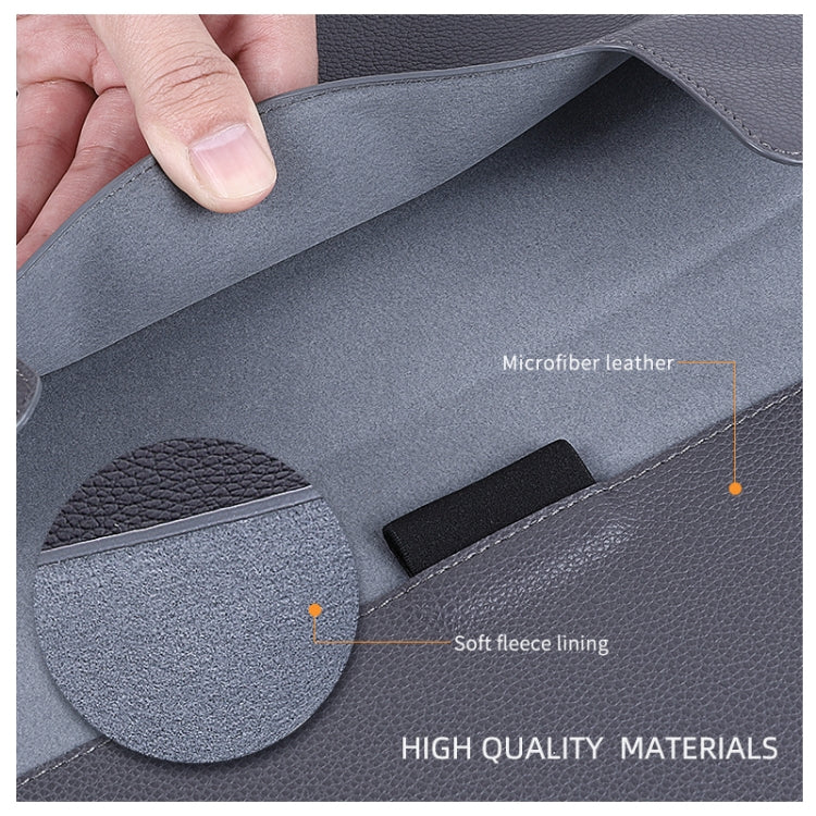 For MacBook 12 / 14 inch PU Leather 4 in 1 Laptop Bag with Functional Bracket(Black) - free shipping - PMC TechLife - Order now!