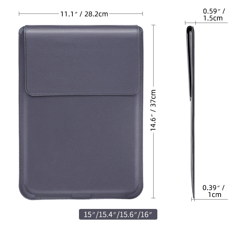 For MacBook 15 / 16 inch PU Leather 4 in 1 Laptop Bag with Functional Bracket(Dark Blue) - Protective Bags by PMC TechLife | Online Shopping South Africa | PMC TechLife