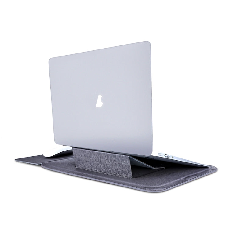 For MacBook 15 / 16 inch PU Leather 4 in 1 Laptop Bag with Functional Bracket(Space Gray) - free shipping - PMC TechLife - Order now!