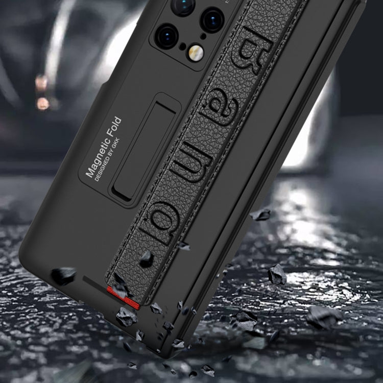 For Huawei Mate X2 GKK Magnetic Hinge Integrated Phone Case with Wrist Strap(Black) - free shipping - PMC TechLife - Order now!