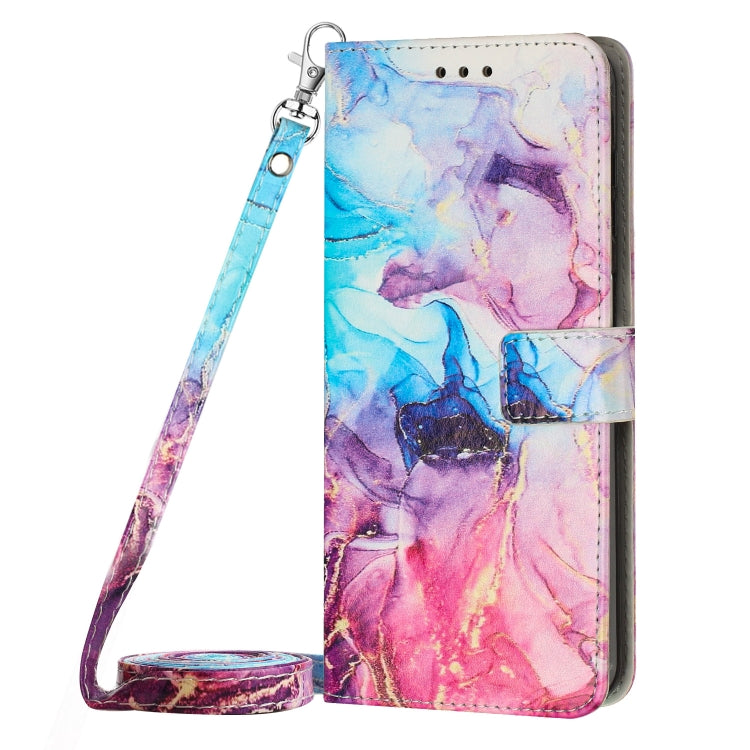 For Samsung Galaxy A14 5G Crossbody Painted Marble Pattern Leather Phone Case(Pink Purple) - free shipping - PMC TechLife - Order now!