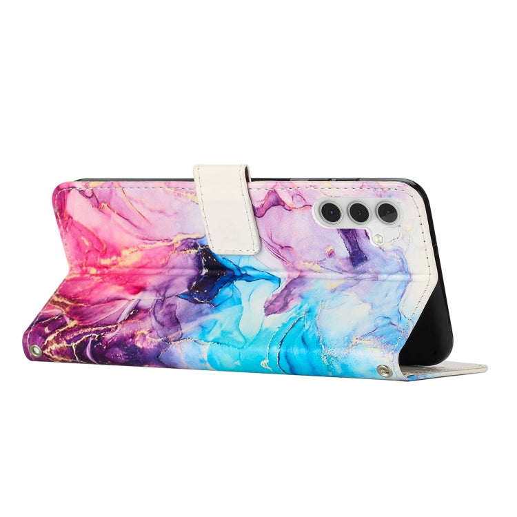 For Samsung Galaxy A14 5G Crossbody Painted Marble Pattern Leather Phone Case(Pink Purple) - free shipping - PMC TechLife - Order now!