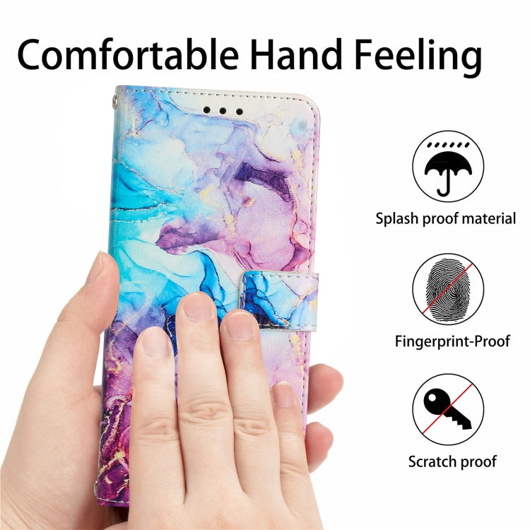 For Samsung Galaxy A14 5G Crossbody Painted Marble Pattern Leather Phone Case(Pink Purple) - free shipping - PMC TechLife - Order now!